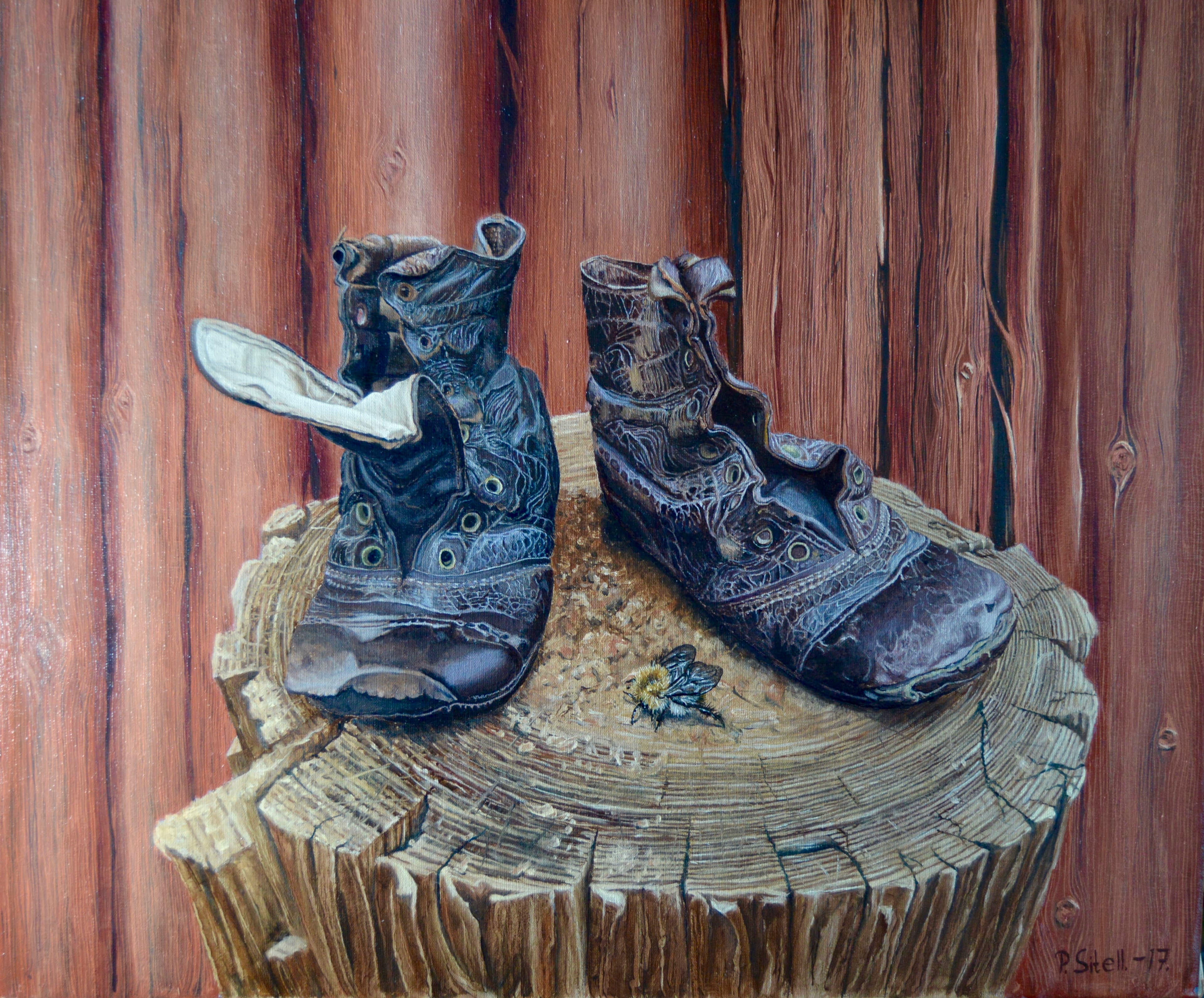 Painting - Children shoes - Art and Poetry - Peter Sitell