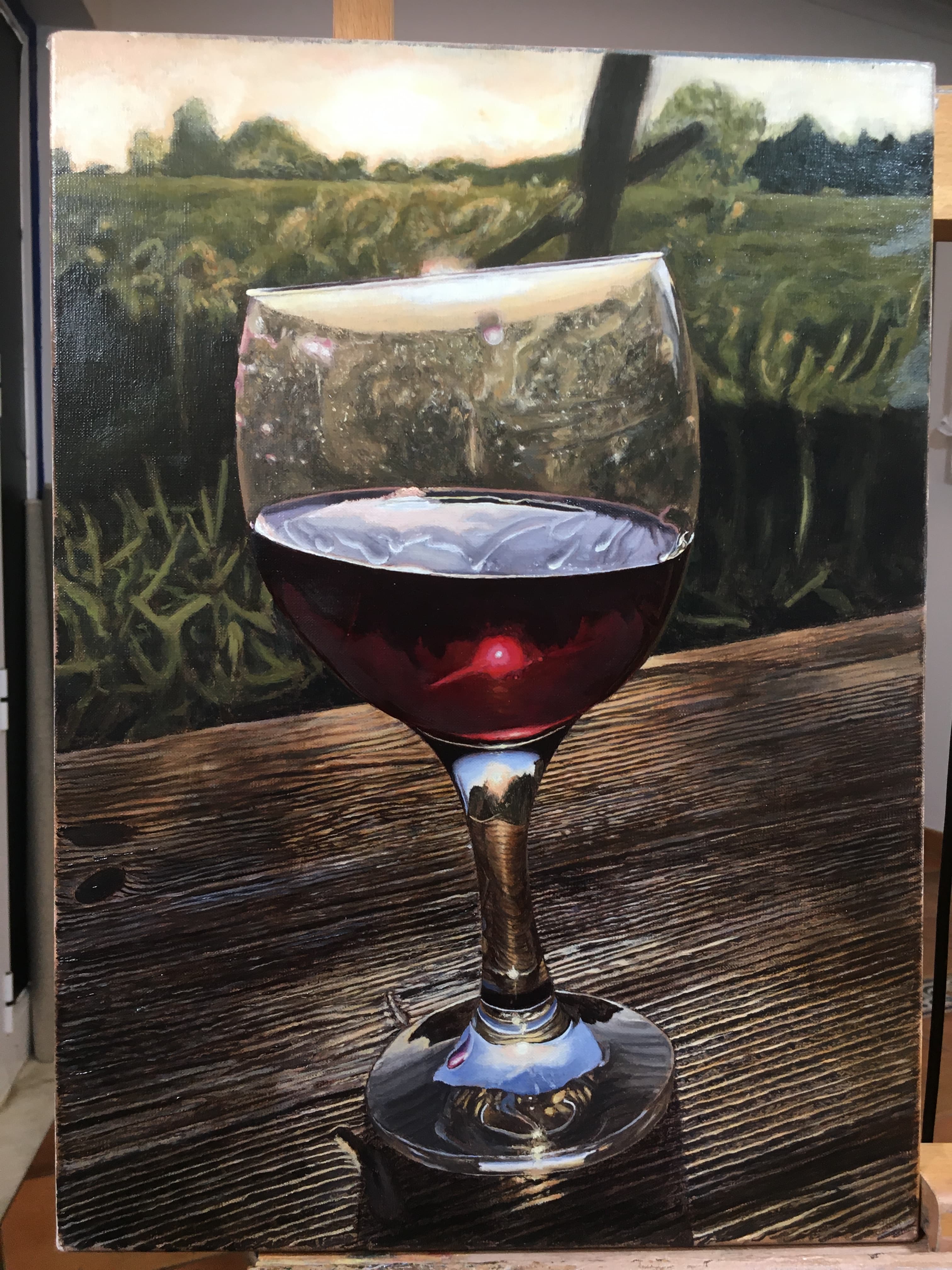 Painting - "The last glass of the evening" - Art and Poetry - Peter Sitell